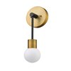 Z-Lite Neutra 1 Light Wall Sconce, Matte Black + Foundry Brass & Opal 621-1S-MB-FB